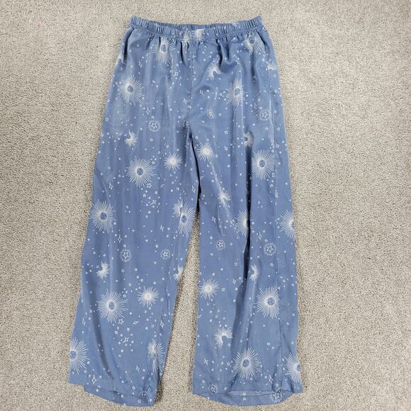 BP Celestial Pajamas Set Womens XS Blue White Sun Stars Moon Pants Button Top - Picture 7 of 16